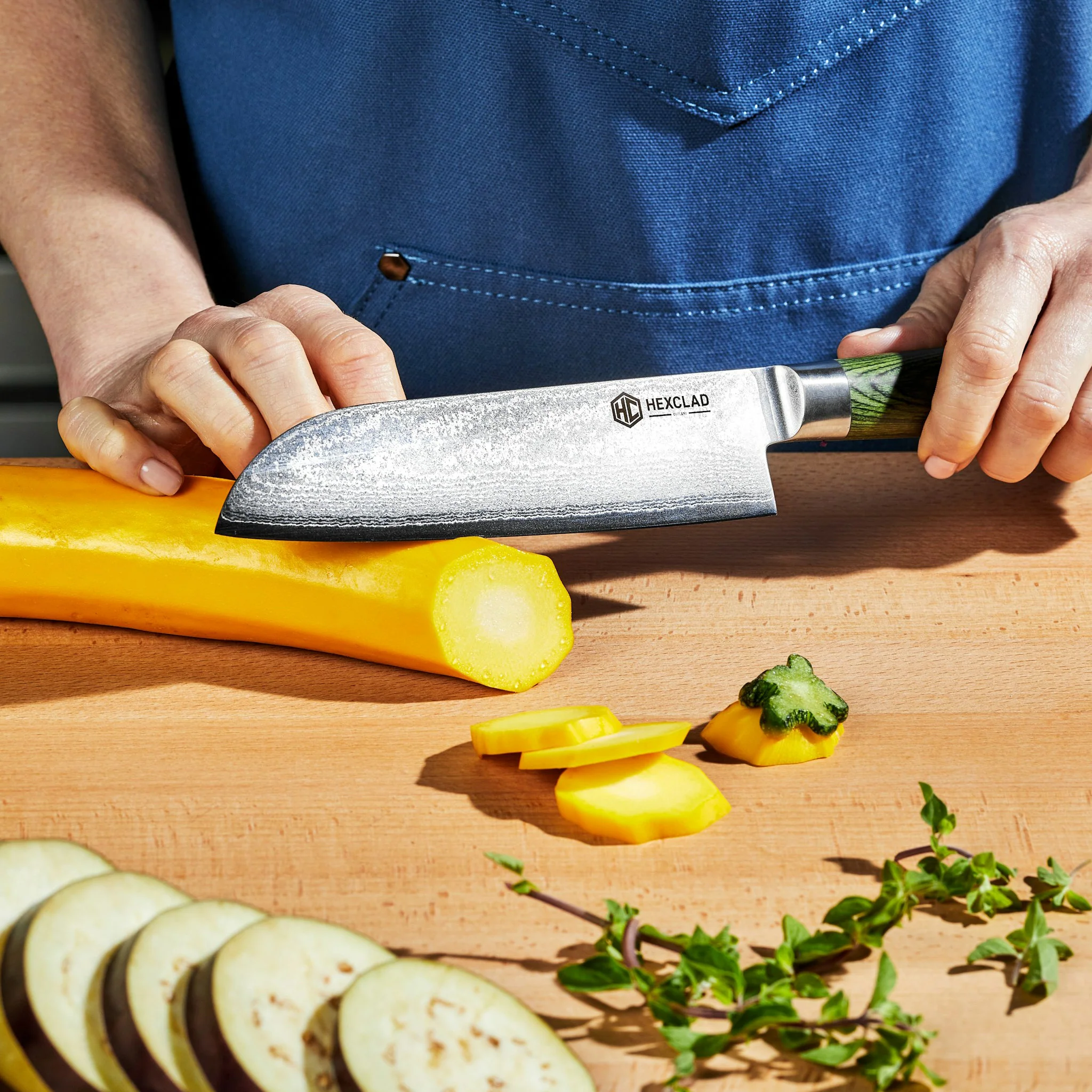 Damascus Steel Santoku Knife, 7" - Image 4